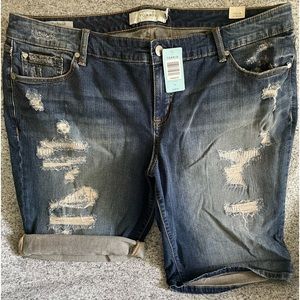 Nwt Torrid distressed look bermuda jean shorts sz 20.